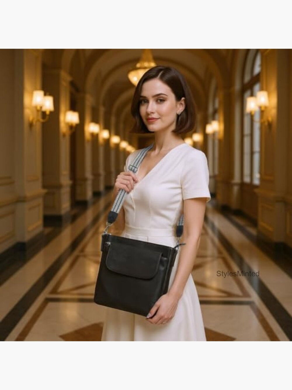 Anti Theft Crossbody Bag with RFID Blocking, Vegan Leather Travel Purse - Picture 2 of 7